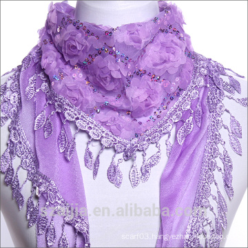 New fashion Paillette lace triangular binder scarf /shawl